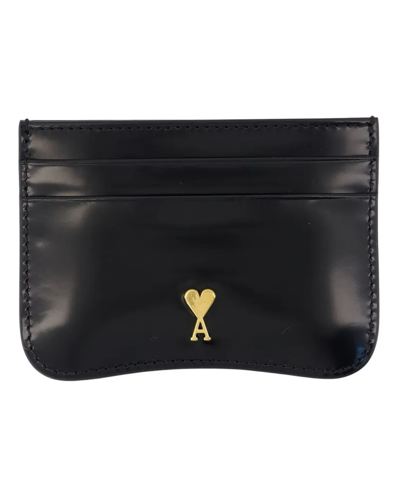 AMI Paris Paris Paris Karteninhaber  Leder schwarz Schwarz