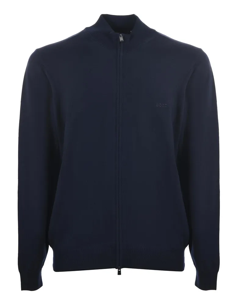 HUGO BOSS Cardigan in Virgin Wolle Blue