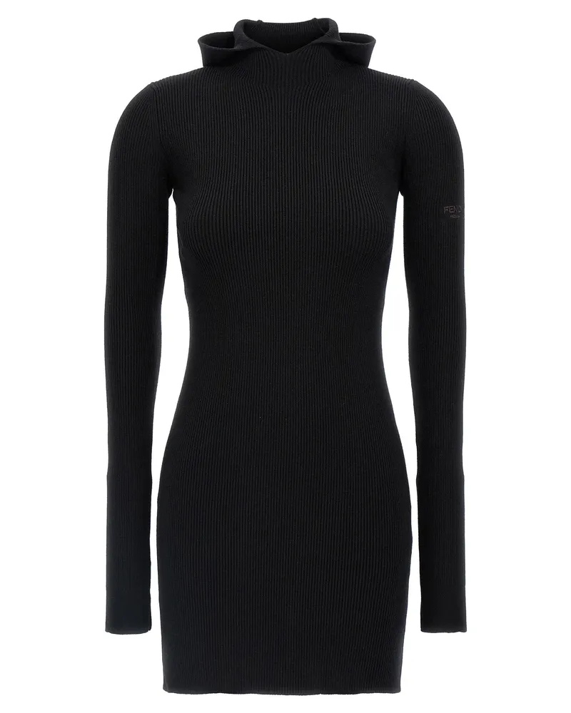 Fendi Kapuzenkleid Schwarz