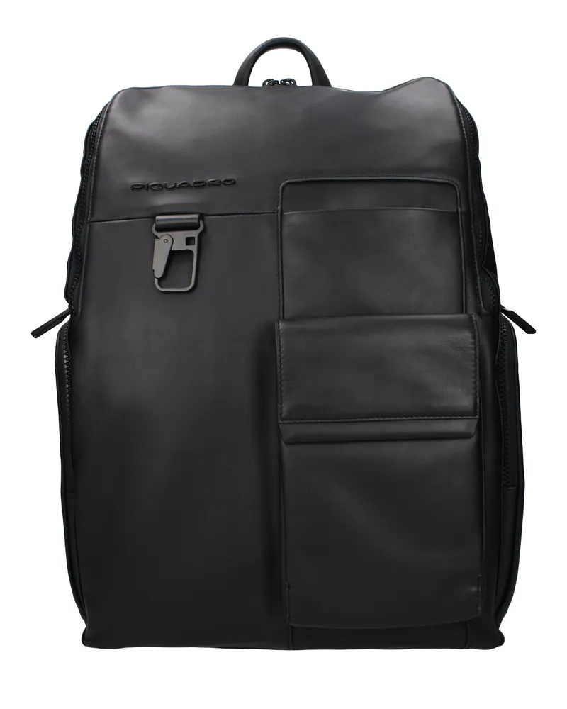 Piquadro Herrens Rucksäcke und Gürteltaschen aus Leder in Schwarz -