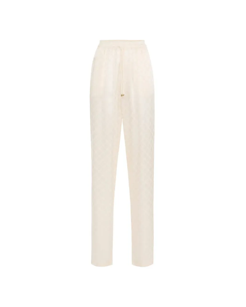 Elisabetta Franchi Satin Joggers mit Jacquard Diamond Burro
