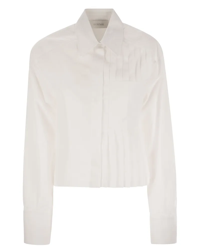 SPORTMAX Deborah Boxy Shirt mit Falten White