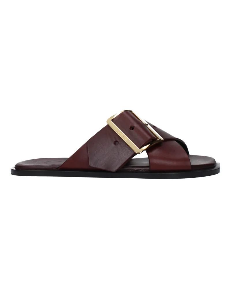 Loewe Hausschuhe und Clogs Damen Leder Rot/Burgund -