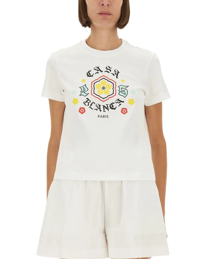 Casablanca Paris T -Shirt "Emblem White