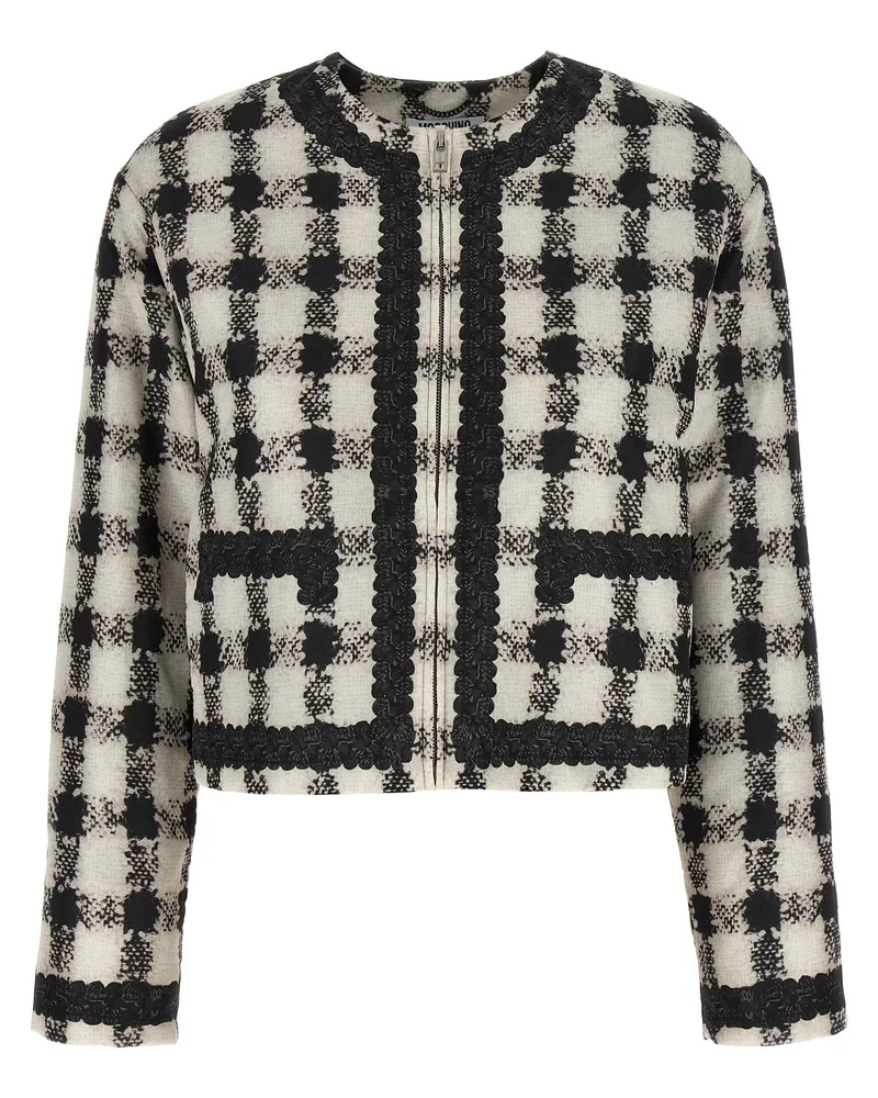 Moschino Textur' Druckjacke White