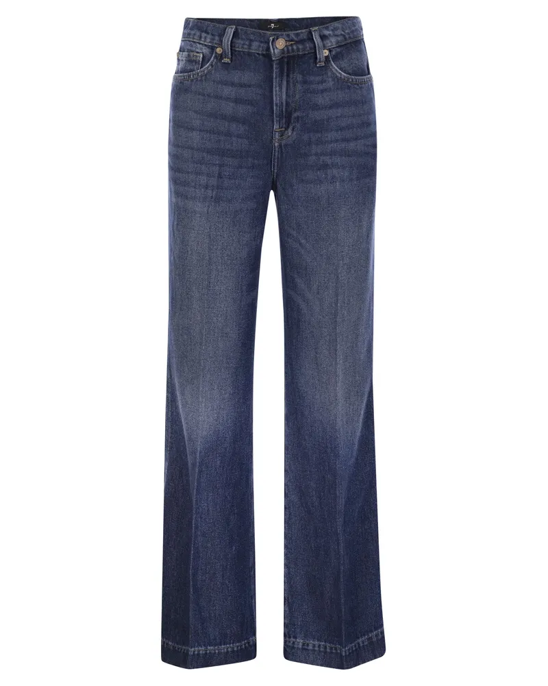 7 for all mankind 7 Für alle Menschheit modernes Dojo maßgeschneidertes, mit hoher Taille ausgestellte Jeans Dark