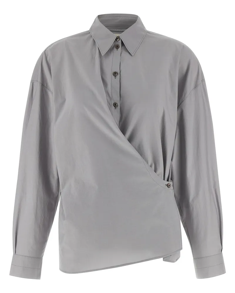 Christophe Lemaire gerade Kragen verdrehte' Hemd Gray