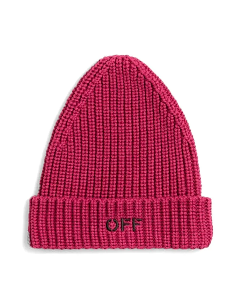 OFF-WHITE Cappello Beanie Con Logo Fuchsia