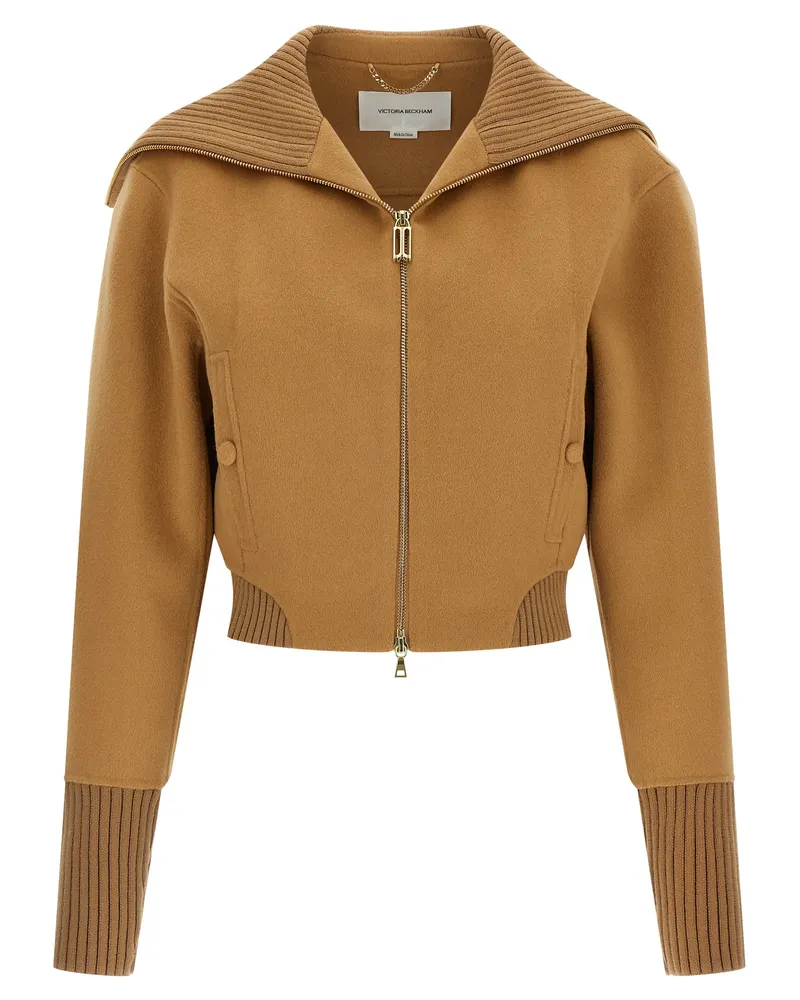 Victoria Beckham Double Faced Bomber' Jacke Beige