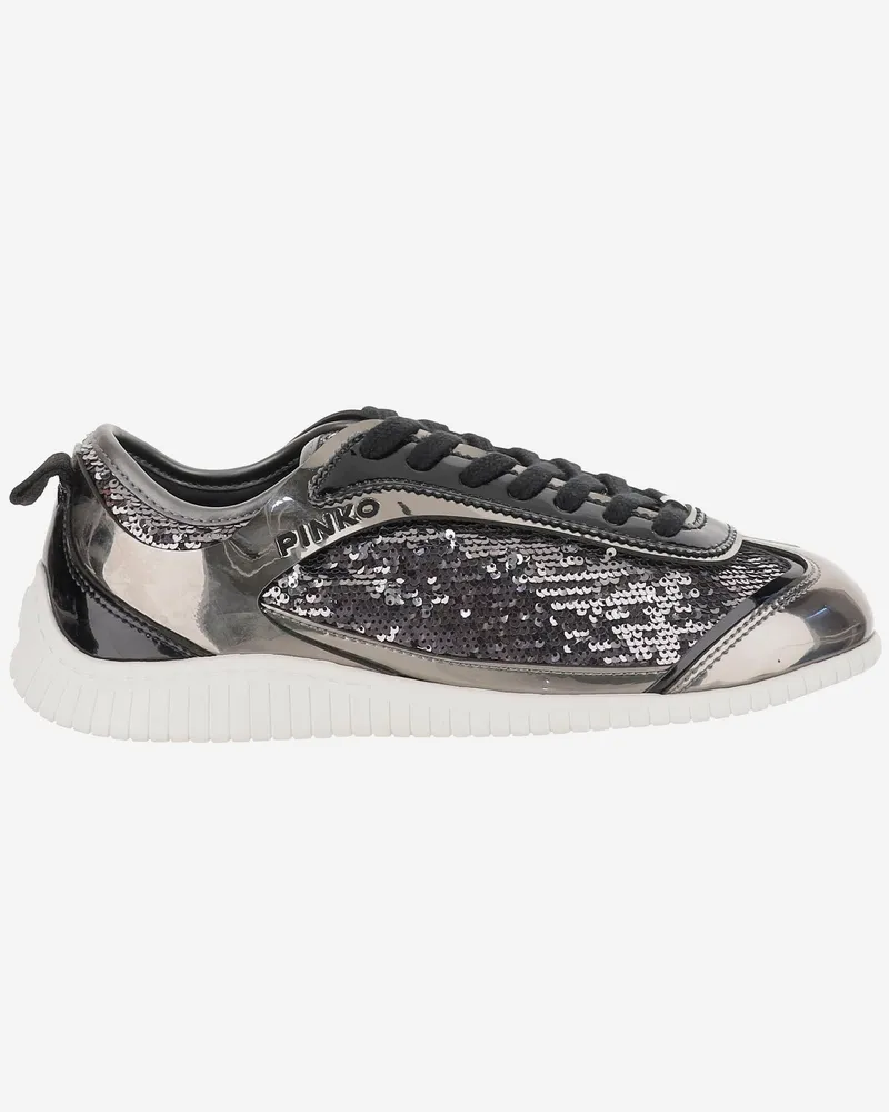 Pinko Sneakres Reby 10 mit Pailletten Silver