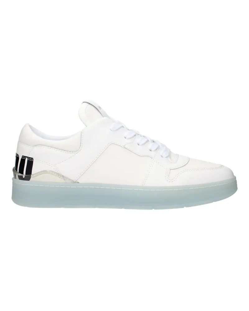 Jimmy Choo Florent Herrens Weiße Ledersneaker -