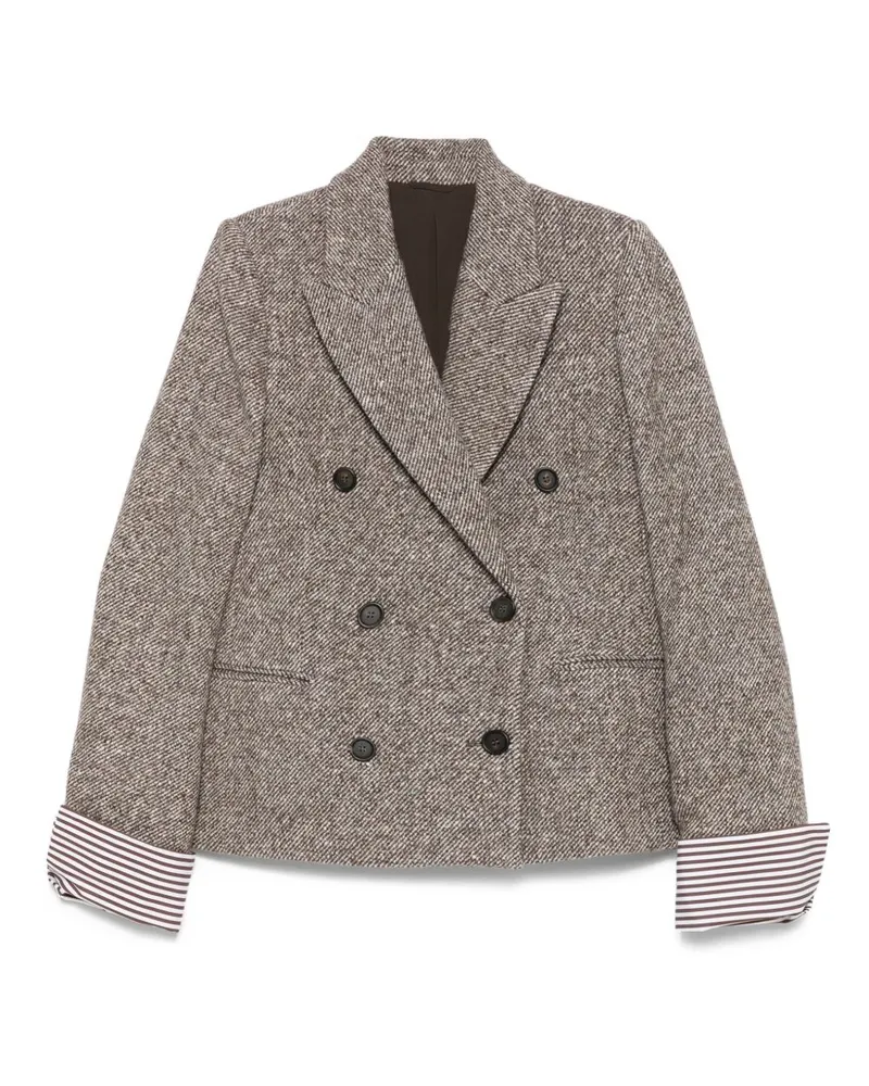 Brunello Cucinelli Wolle und Seidenjacke Brown
