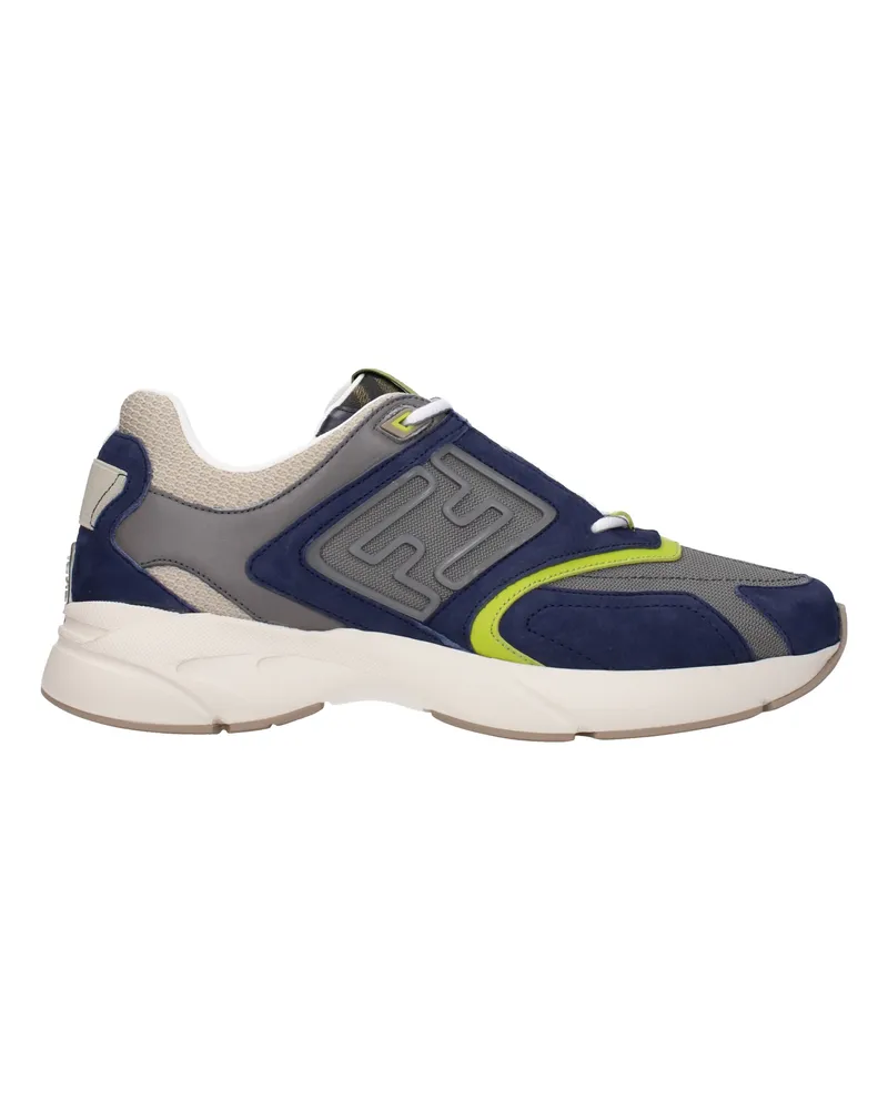 Fendi Sneakers schneller Mann Stoff Blau/Ton -