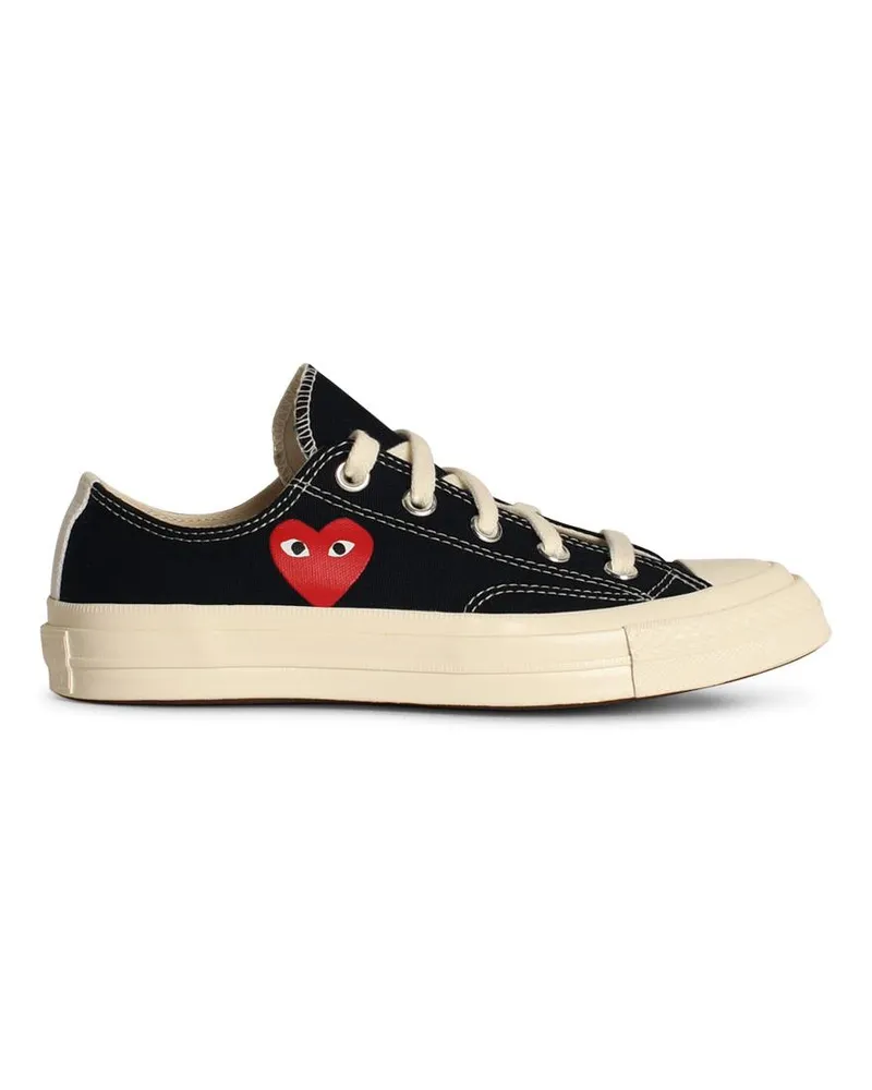 Comme des Garçons Comme des Garçons spielen x Converse 'Red Heart' schwarze Tela -Turnschuhe Black
