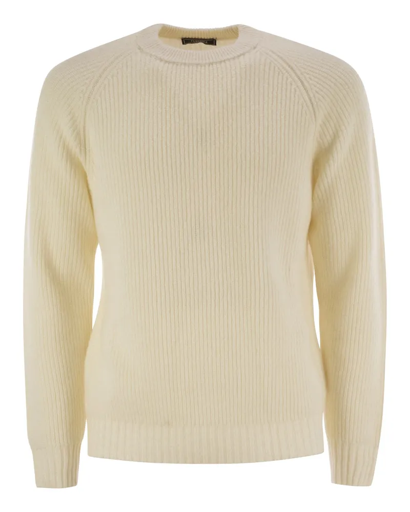Peserico Crew Hals Rippchenpullover White