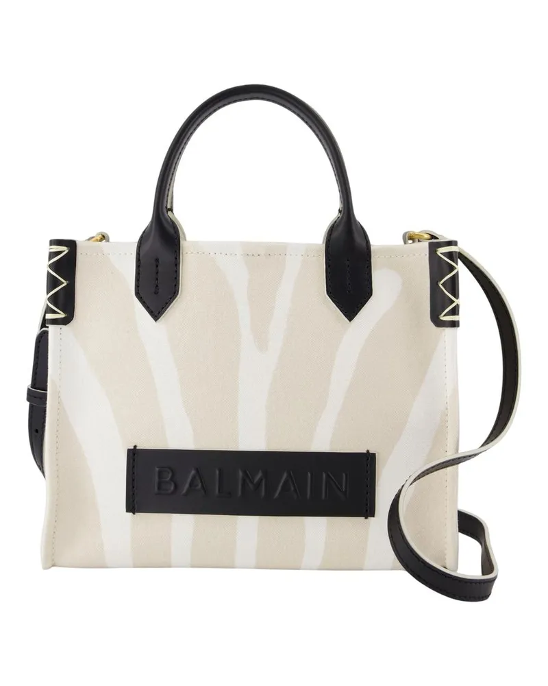 Balmain B Armee kleiner Käufer Tasche  Leder Beige Beige
