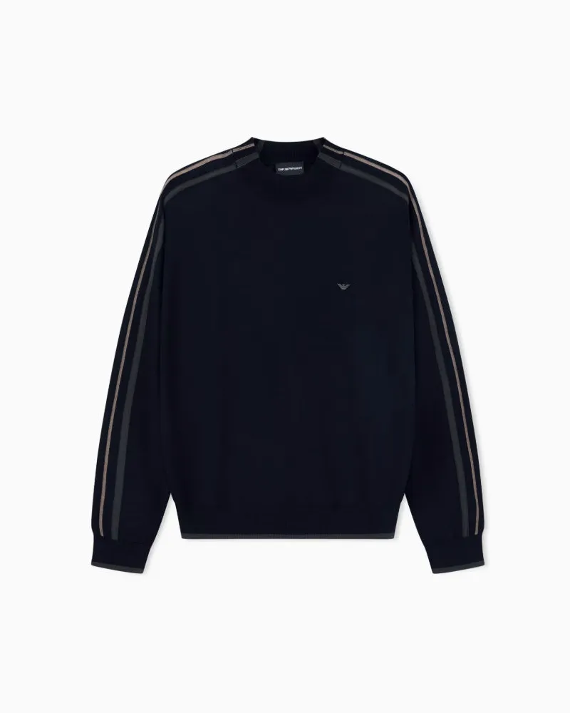 Emporio Armani Farbblockpullover Blue