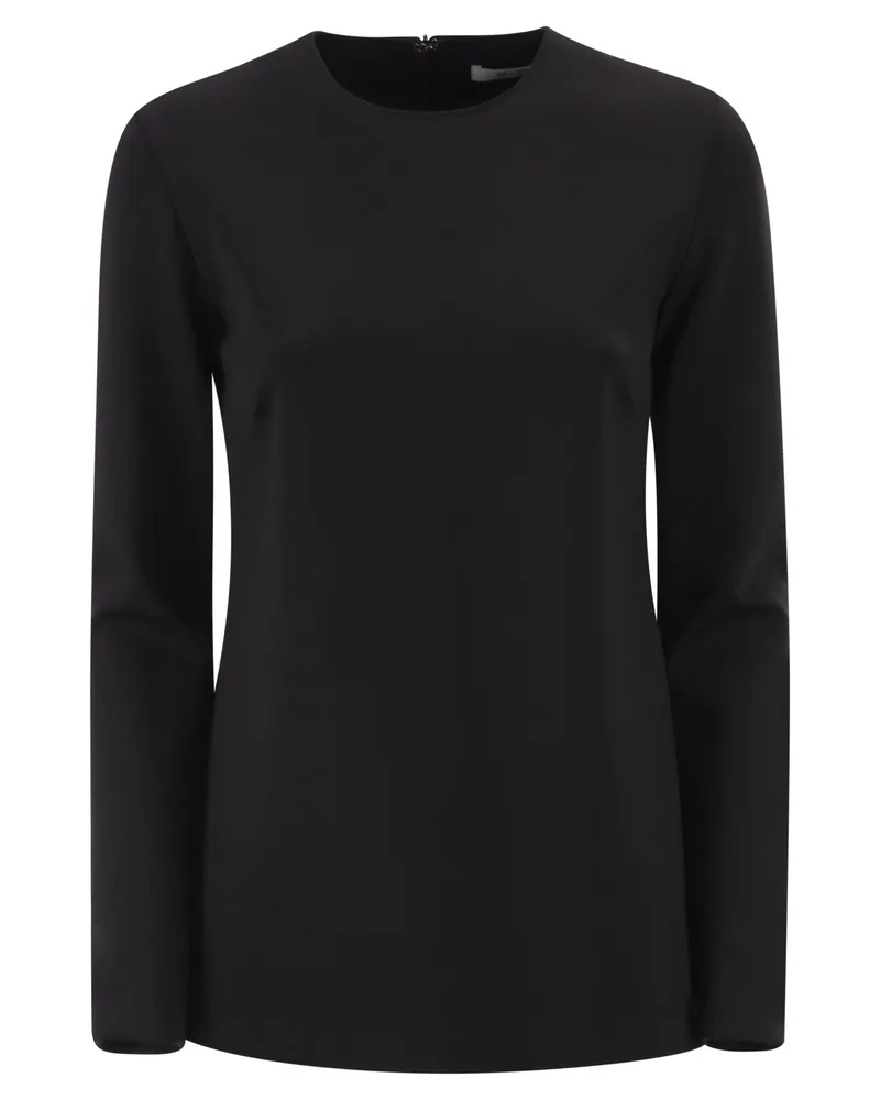 Max Mara Mxpneutro Slim Fit Rundhals-Top Black