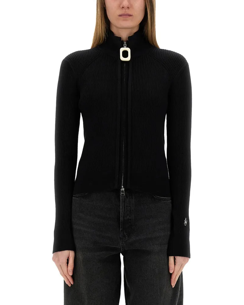 J.W.Anderson JW Anderson montierte Cardigan mit Reißverschluss Black