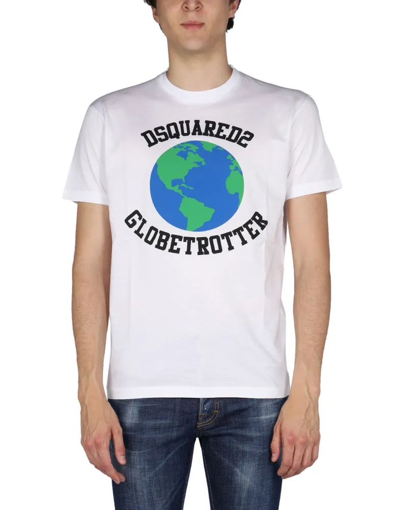 Dsquared2 Globetrotter" T -Shirt mit Druck White