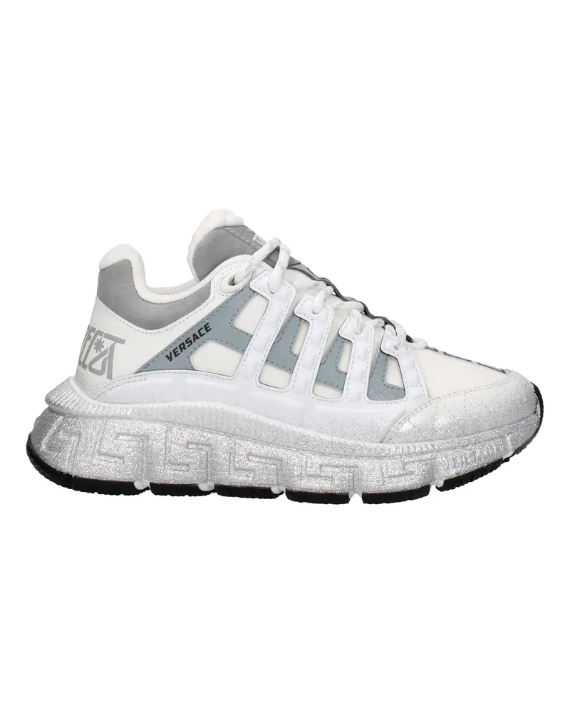 Versace Sneakers Trigreca Damens Stoff Weiß/Silber -
