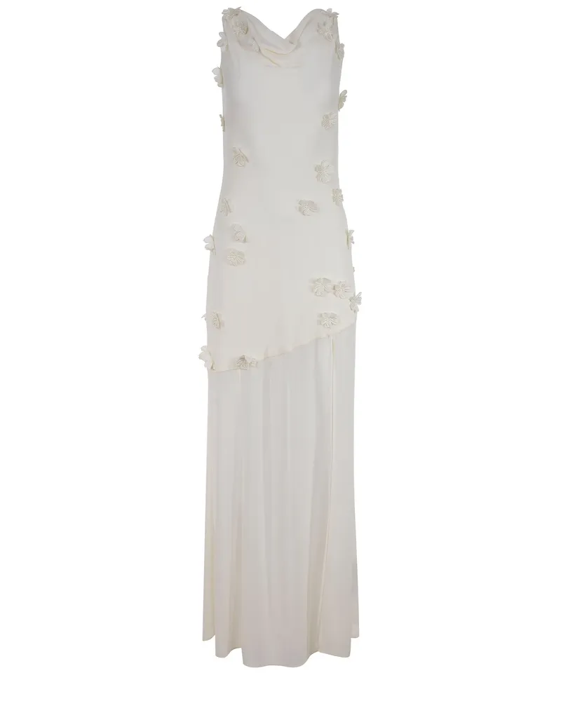 ROTATE Birger Christensen Drehes Kleid aus einer Mischung aus Polyester White