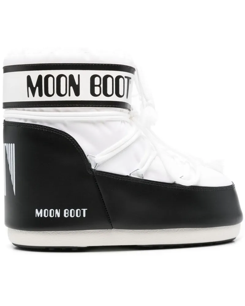 Moon Boot Mondstiefel -Symbol niedrige Stiefel White