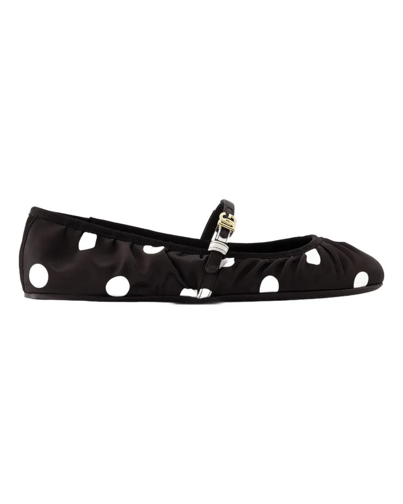 Dolce & Gabbana Ballerinas  Baumwollschwarz/Weiß Black