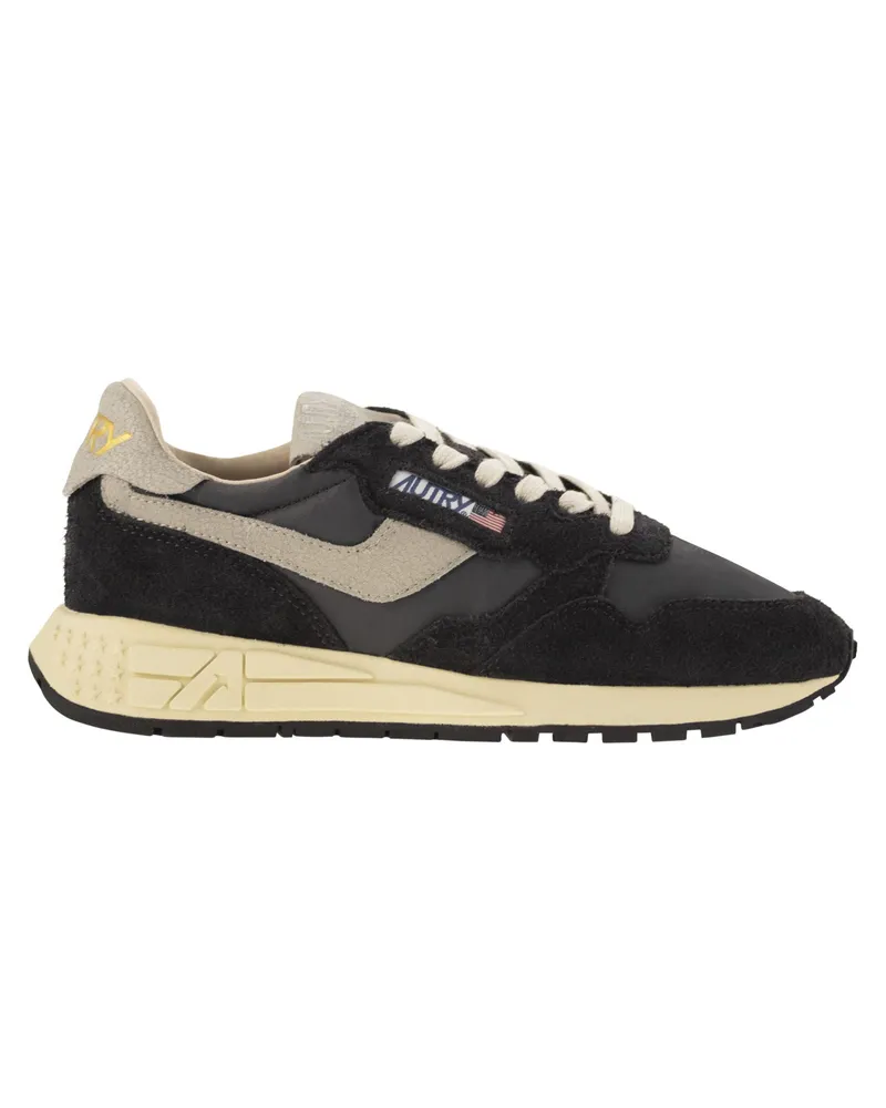 AUTRY Reelwind Wildleder und Technical Textile Trainer Black