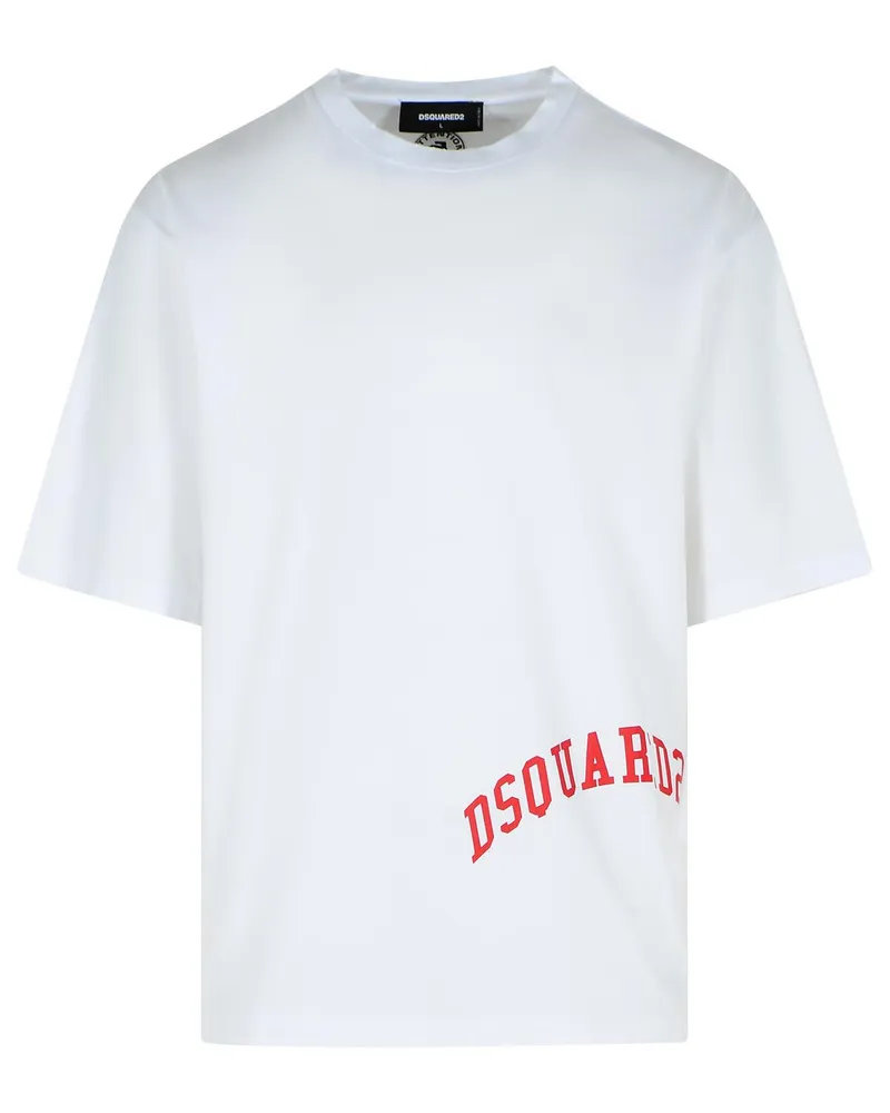 Dsquared2 weißes Baumwoll -T -Shirt White