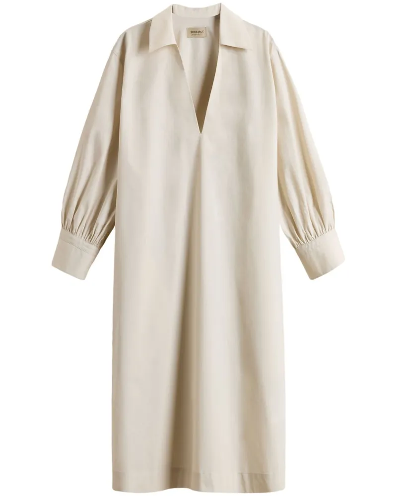 Woolrich Baumwoll -Tunika -Kleid Beige