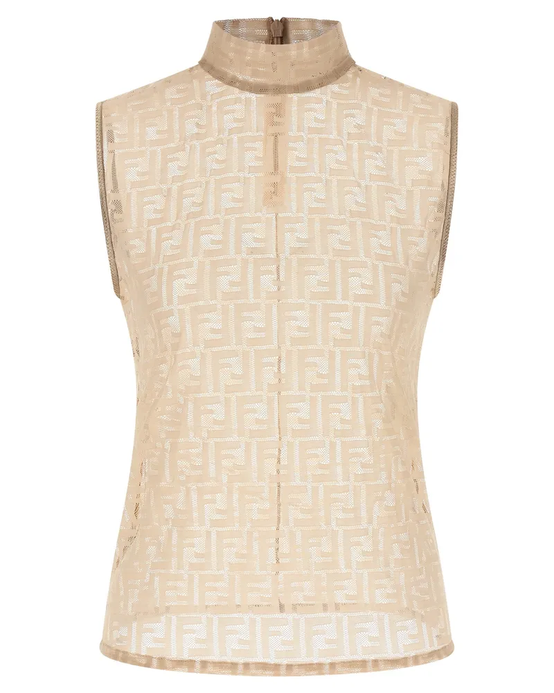 Fendi Spitzenoberteil „FF Beige