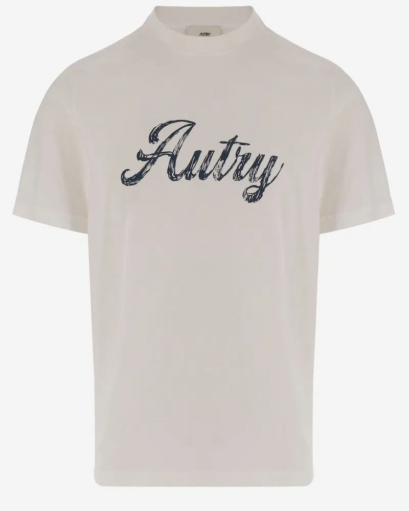 AUTRY Cotton T -Shirt mit Logodruck White