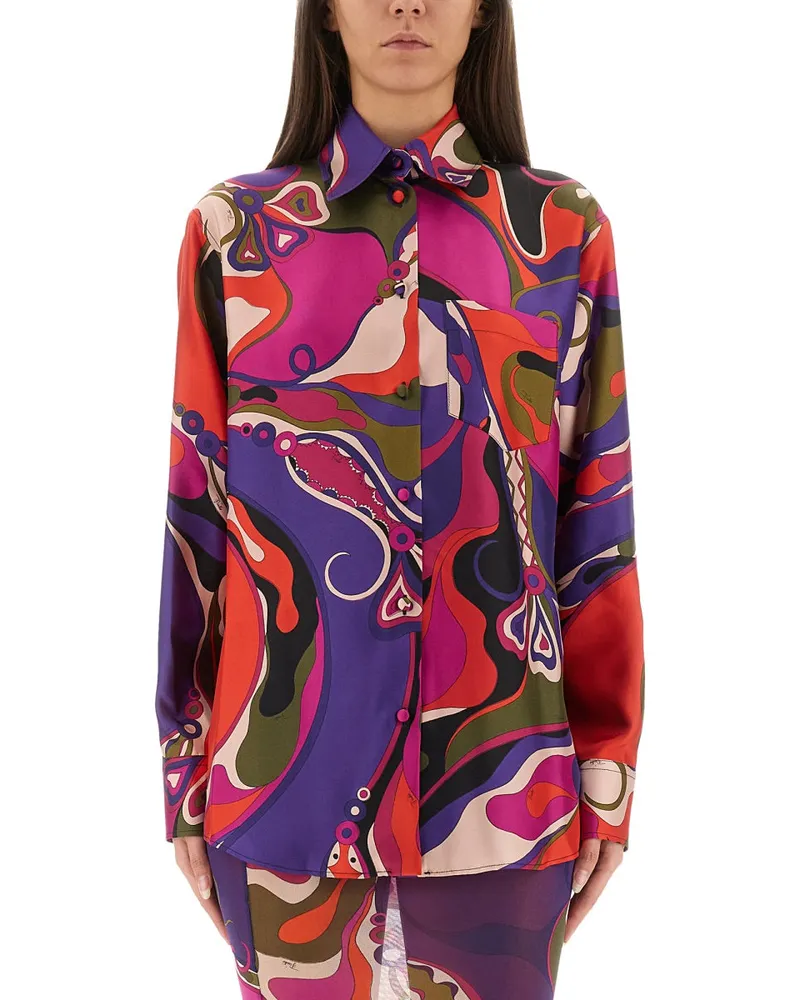 Emilio Pucci Orchid Printhemd Multicolour
