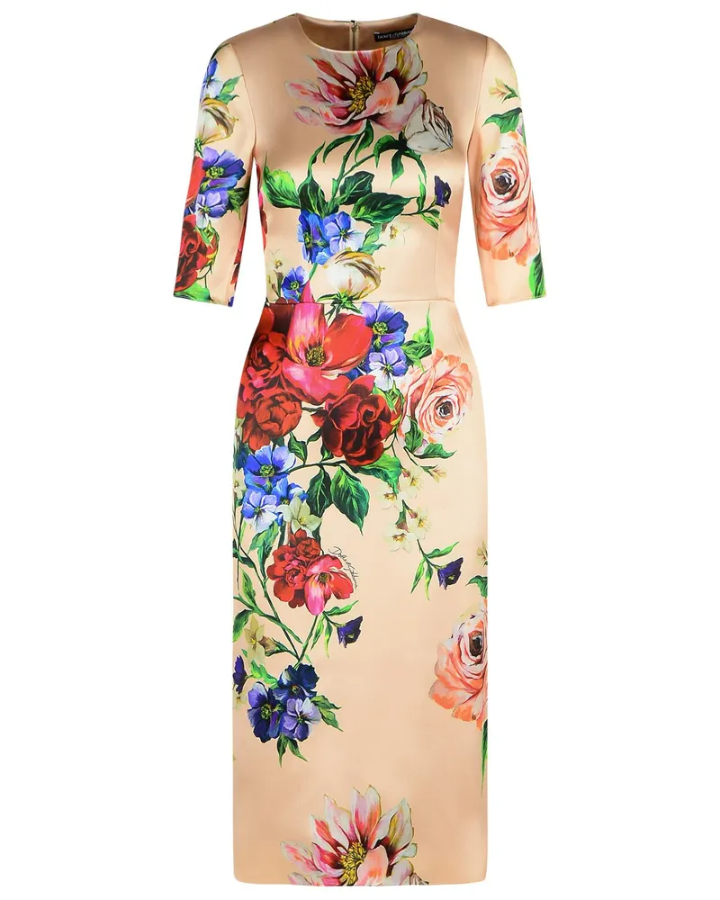 Dolce & Gabbana Viskose Kleid nackt Nude