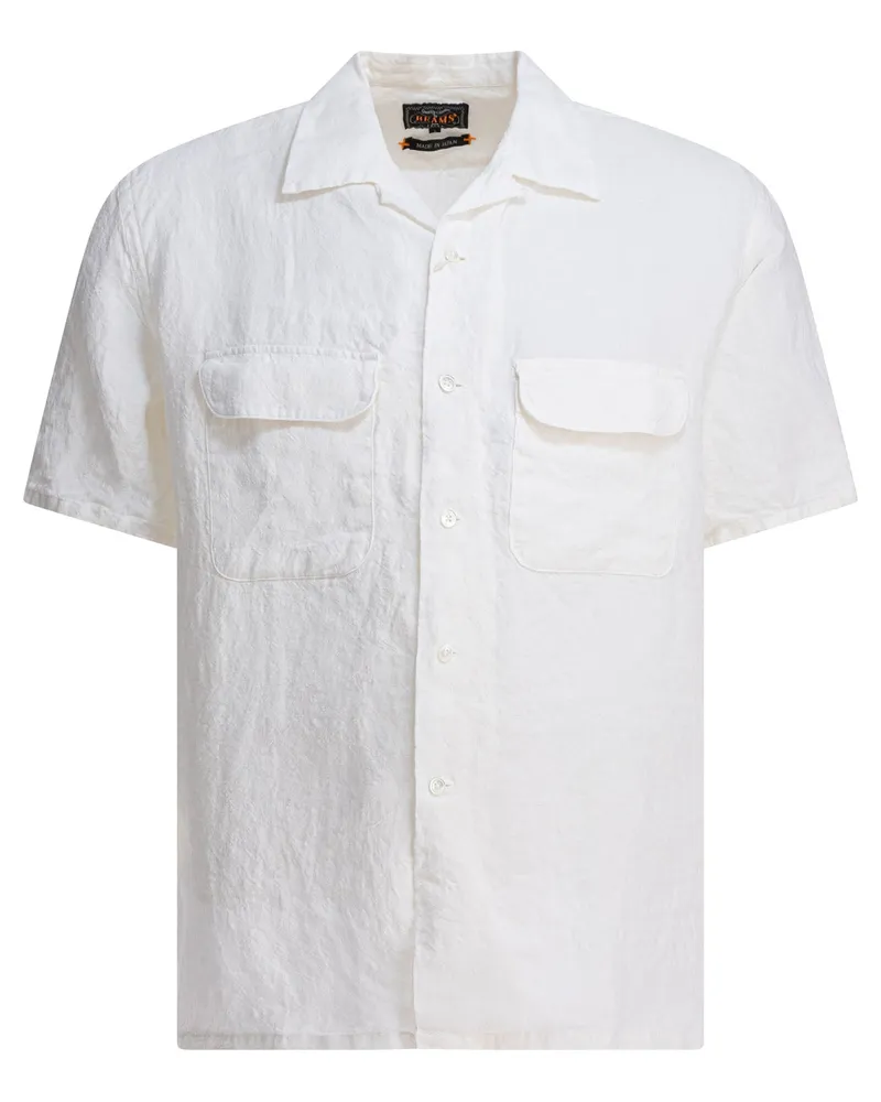 Beams Plus Hemd mit Camp-Kragen White