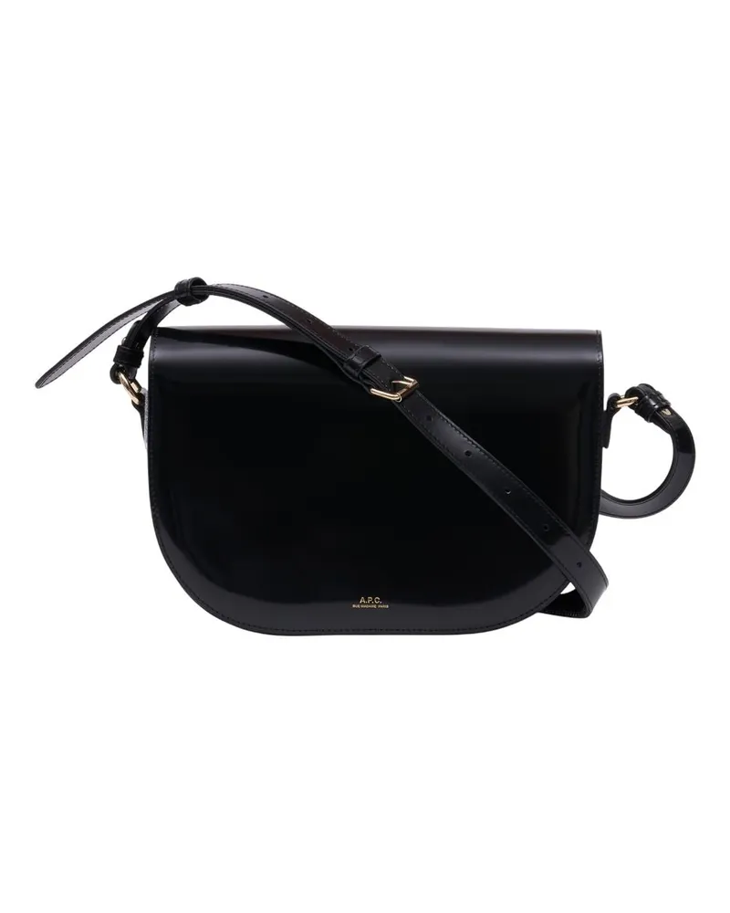 A.P.C. Le B Side Shoulder Bag  Leder Schwarz Schwarz