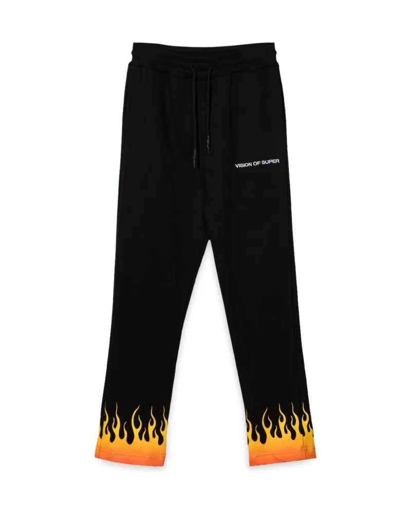 Vision Of Super Vision von super schwarzen Hosen mit roten schattierten Flammen Black