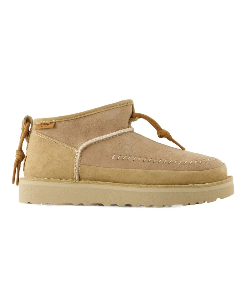UGG W ultra mini gefertigte regenerate stiefel  Leder Beige Beige