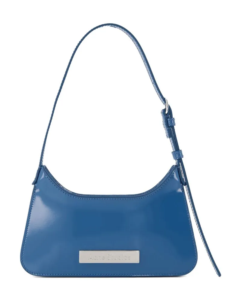 Acne Studios Platt Micro Umhängetasche  Lederblau Blau