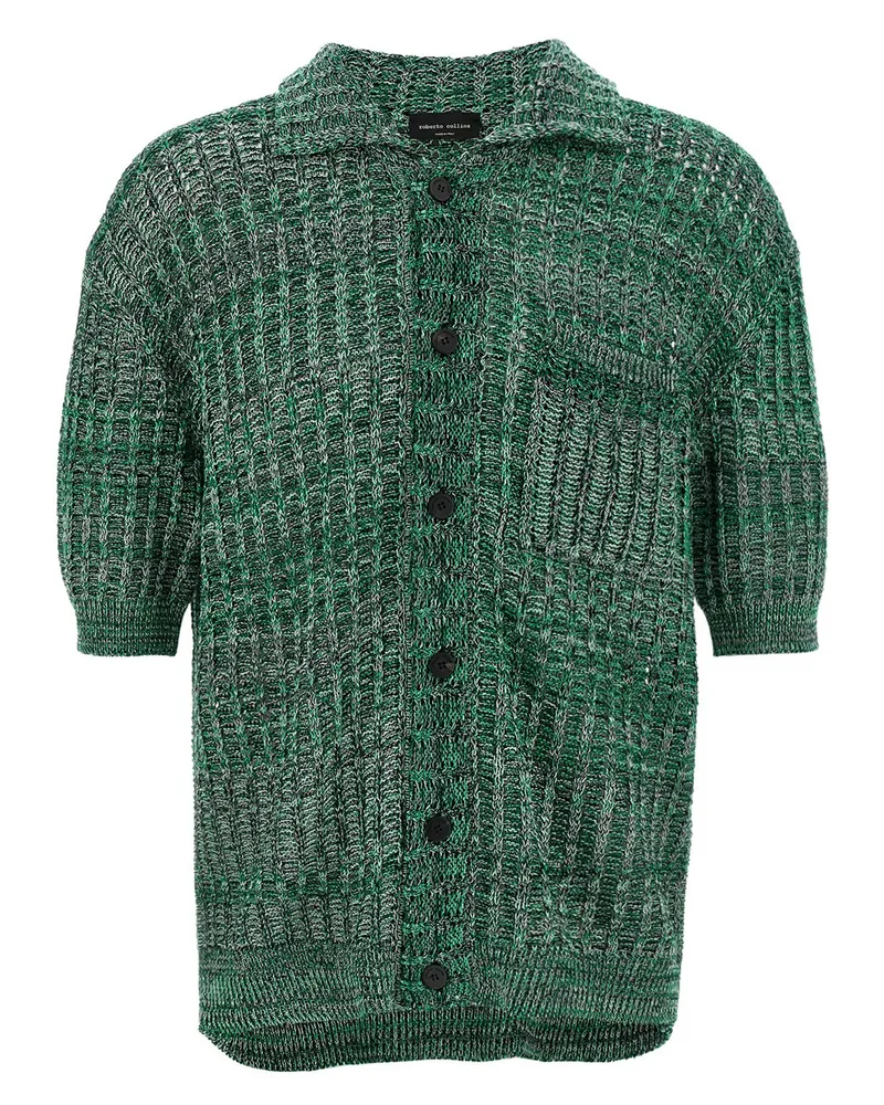 Roberto Collina Mouliné Polo -Hemd Green