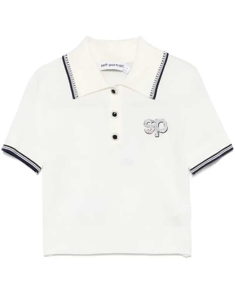 Self-Portrait Selbstporträt -Polo mit SP -Anwendung Cream