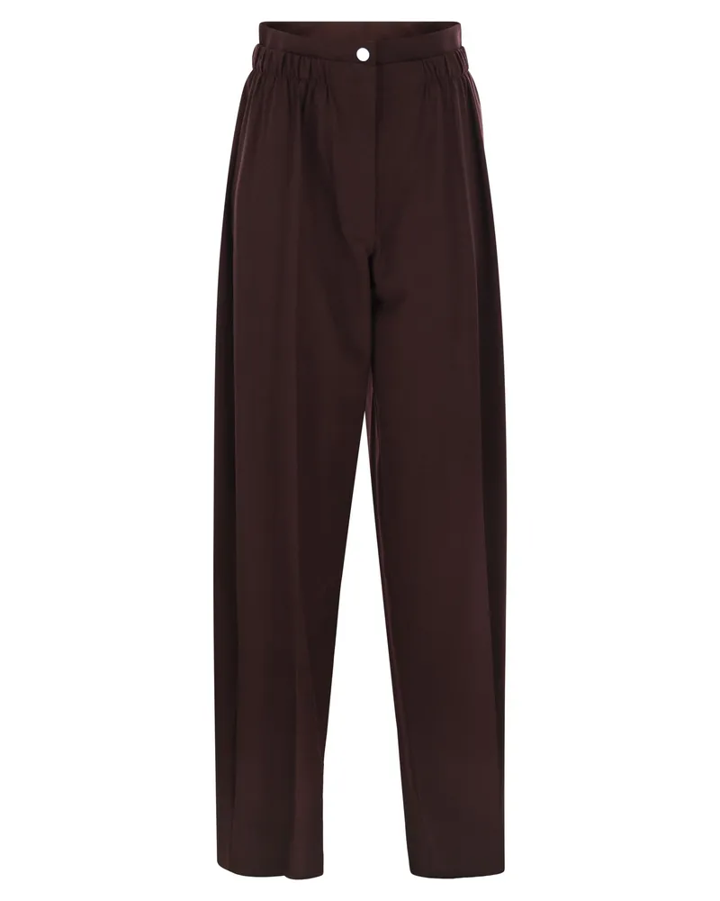 SPORTMAX Quito Hose mit weitem Bein aus Stretchwolle Bordeaux