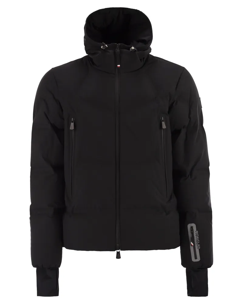 Moncler Angren gepolsterte Skijacke mit Kapuze Black