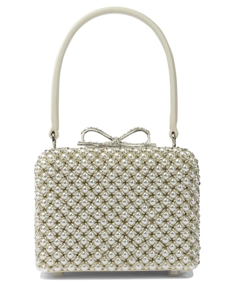 Self-Portrait Selbstporträt-Handtasche mit Perlen Beige