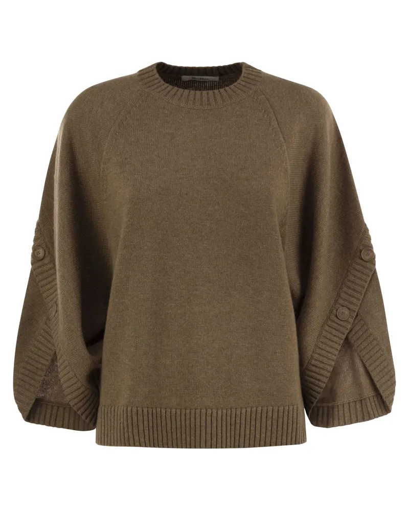 Max Mara Ampex Wolle und Kaschmir über Pullover Hazelnut