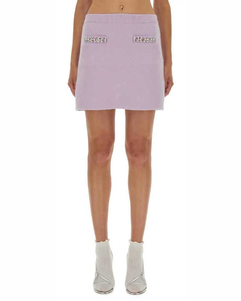 Self-Portrait Self -Porträt -Strickrock mit Kristallen Lilac