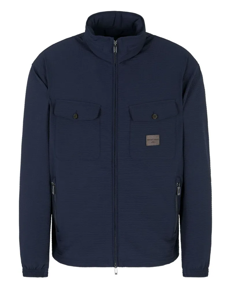 Emporio Armani Nylon Blouson Jacke Blue
