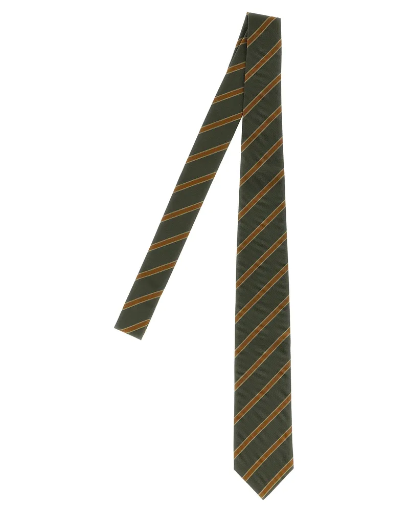 AURALEE gestreifte Krawatte Green