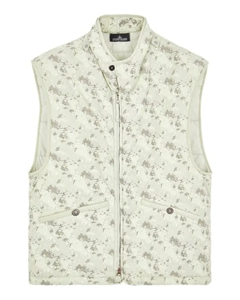 Stone Island Printed Bürsted Gilet Grün
